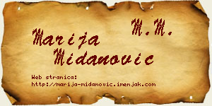 Marija Midanović vizit kartica